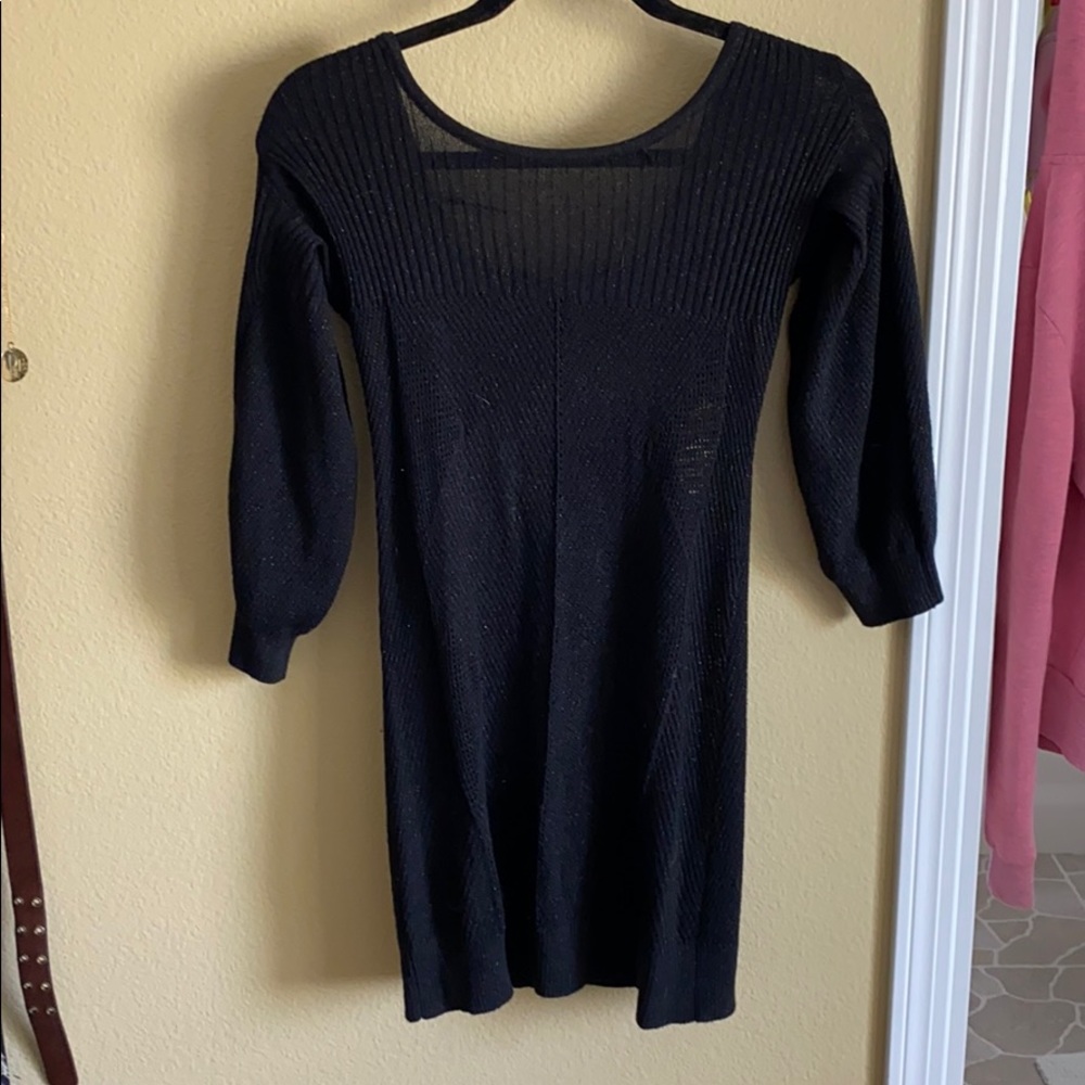 Short black sweater dress